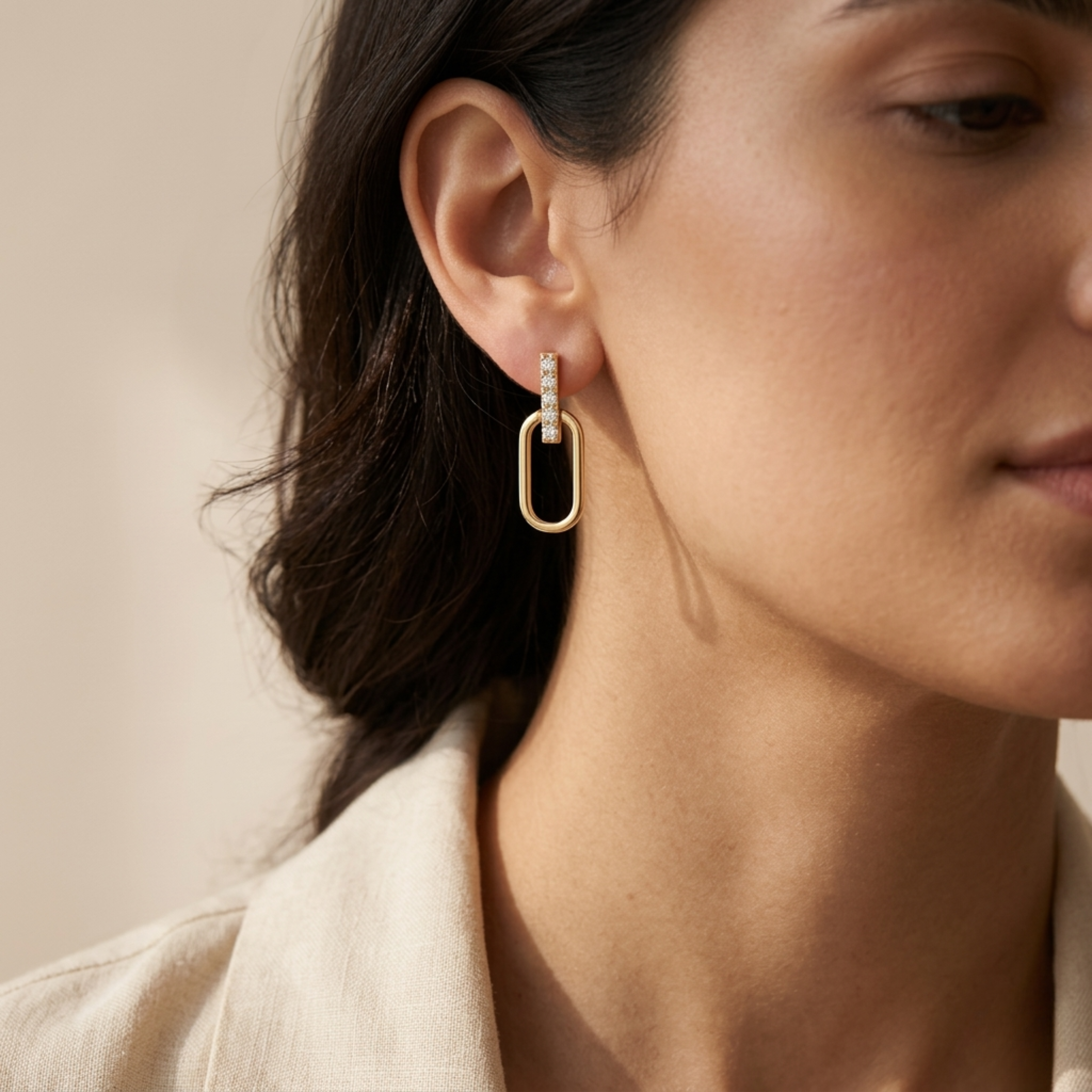 Boucles d'Oreilles Pendantes Najwa Moissanite