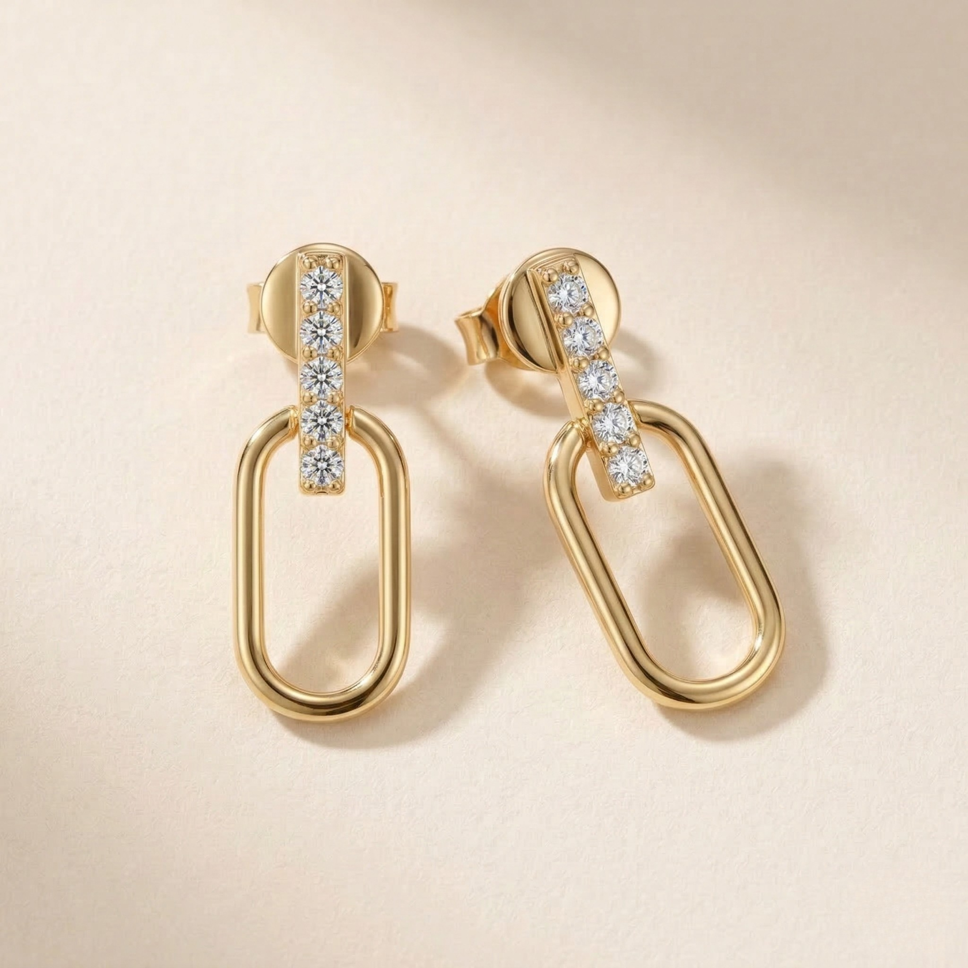Boucles d'Oreilles Pendantes Najwa Moissanite