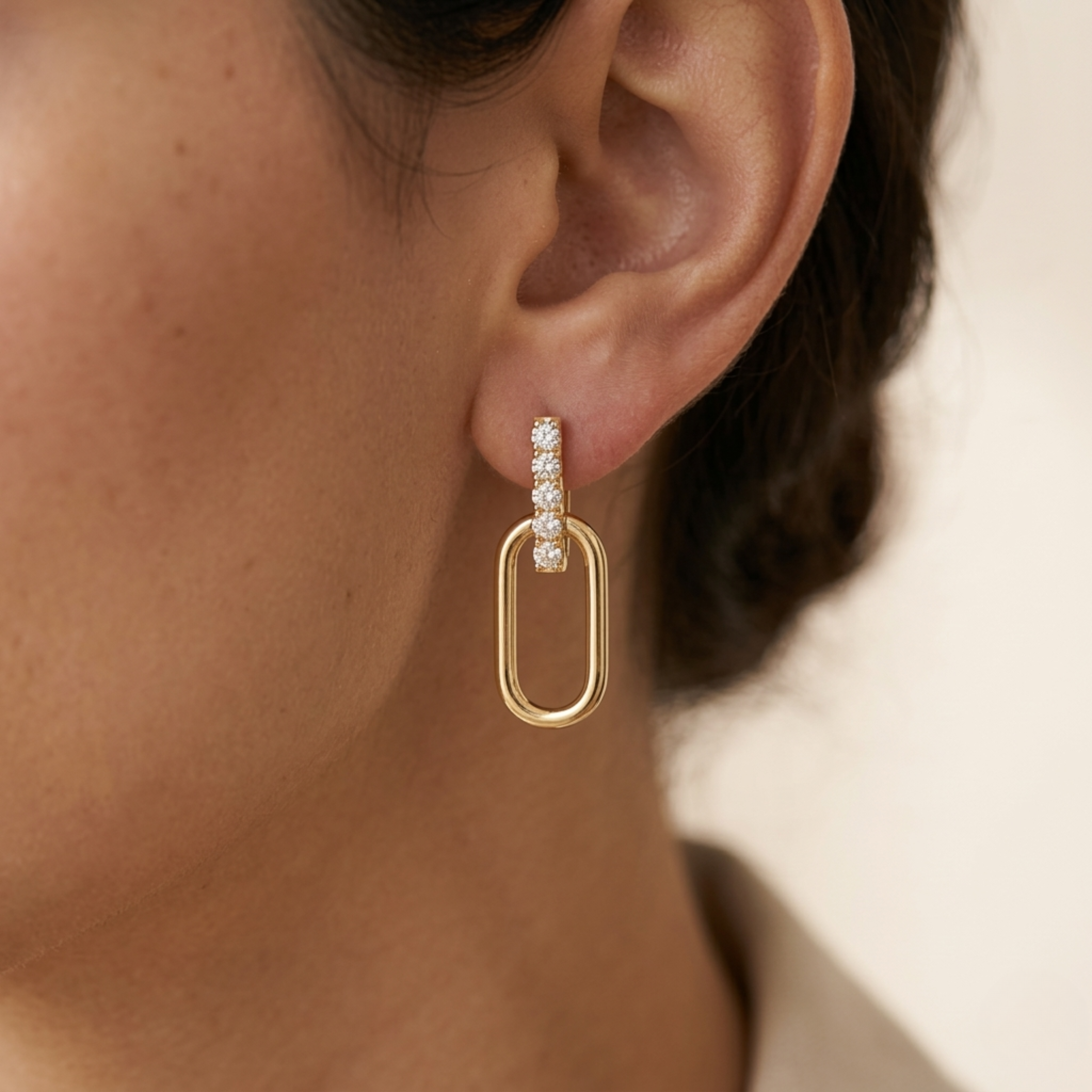 Boucles d'Oreilles Pendantes Najwa Moissanite